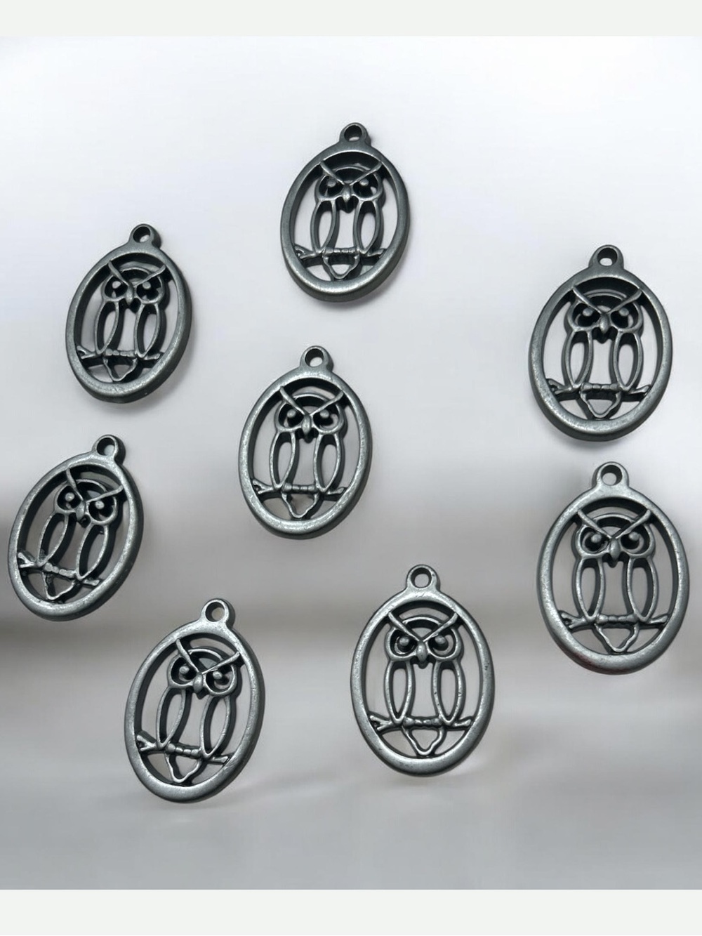 Vintage Mid Century Nordic Pewter Owl Pendant-Rare European Dead-stock